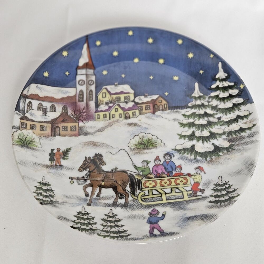 Kaiser W. Germany Motiv 4 Sleigh Ride Scene Plate